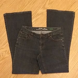 INC Women's Curvy Fit Flare Leg Blue Denim Jeans SZ 4
